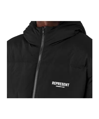 Represent Solid Color Down Jacket In Black