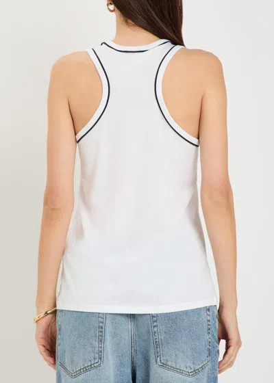 Frame The Ringer Contrast-trim Racerback Tank Top In White