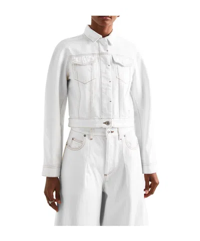 Jacquemus Long-sleeve Denim Jacket In White