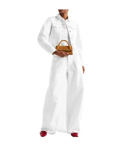 Jacquemus Long-sleeve Denim Jacket In White