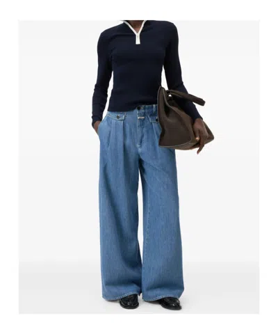Closed Halfzip Longsleeve Sweater In Blue