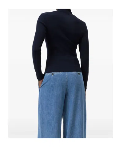 Closed Halfzip Longsleeve Sweater In Blue