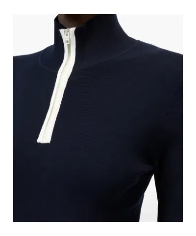 Closed Halfzip Longsleeve Sweater In Blue