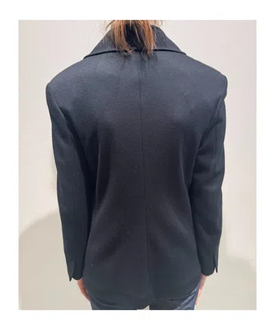 Max Mara Lapel Long-sleeved Suit Jacket In Blue
