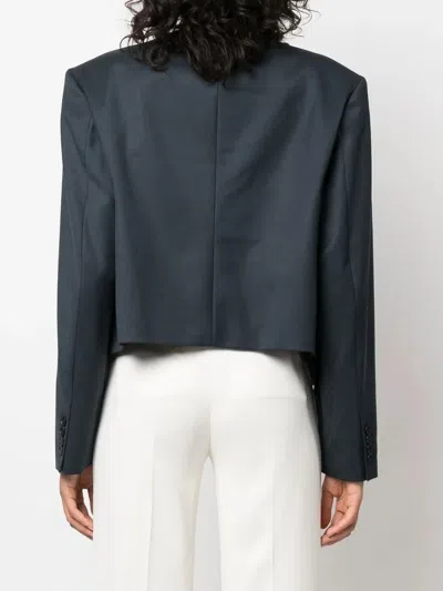 Low Classic Asymmetric Wool-blend Jacket In Black