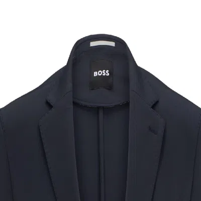 Hugo Boss Structured Formal Jacket In Blue