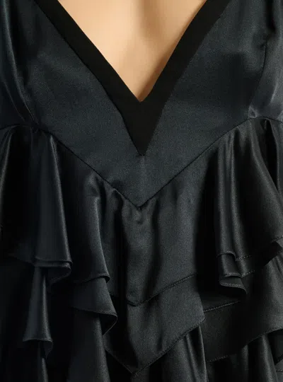 Balmain Satin Top With Thin Straps In Black