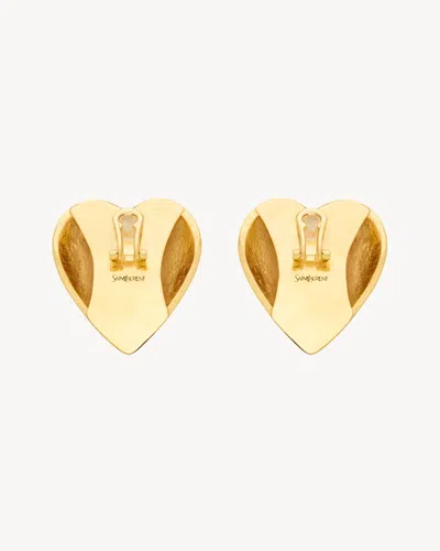 Saint Laurent Heart Earrings In Multi