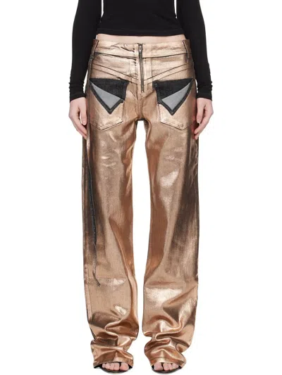 Ottolinger Metallic-panel Jeans In Neutral