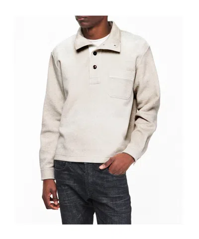 Tom Ford Cotton Sweatshirt With A Partial Front Button Closure In White