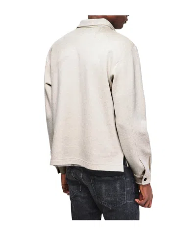 Tom Ford Cotton Sweatshirt With A Partial Front Button Closure In White