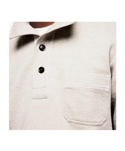 Tom Ford Cotton Sweatshirt With A Partial Front Button Closure In White