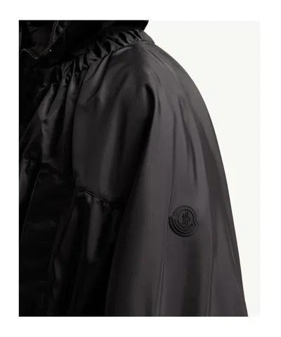 Moncler Expression Canvas Long Parka In Black