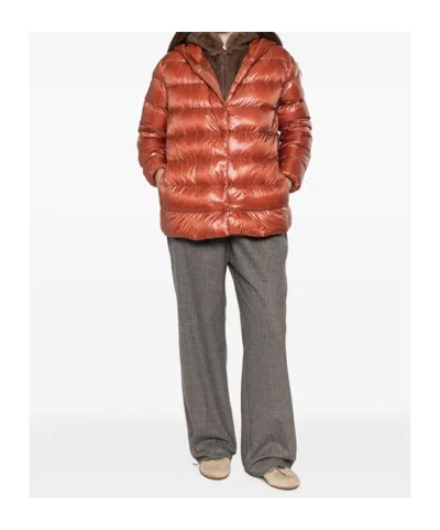 Herno Quilted Down Jacket In Orange