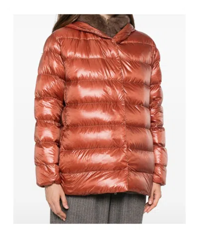 Herno Quilted Down Jacket In Orange