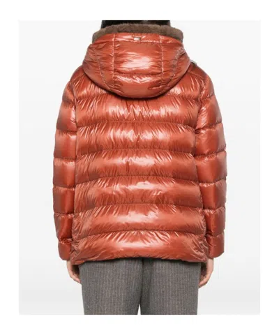 Herno Quilted Down Jacket In Orange