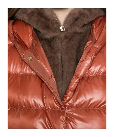 Herno Quilted Down Jacket In Orange