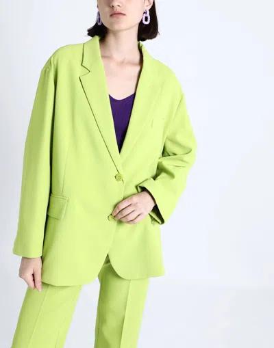 Maxco. Minimalist Double-breasted Blazer In Yellow