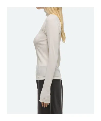 Helmut Lang Ribbed Turtleneck T-shirt In White
