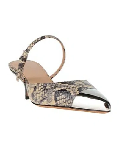 Sportmax Snake-patterned Pointed Mules In Multi