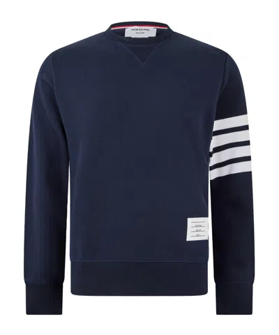 Thom Browne Classic Sweatshirt In Classic Loopback With Engineered 4 B In Blue