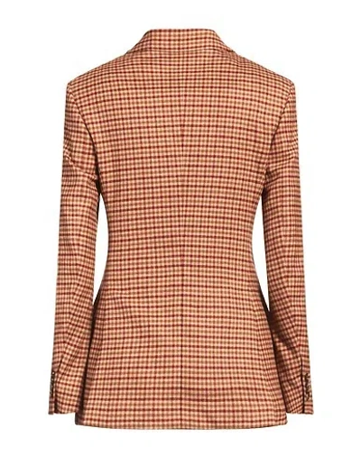 Max Mara Double-breasted Suit Jacket In Brown
