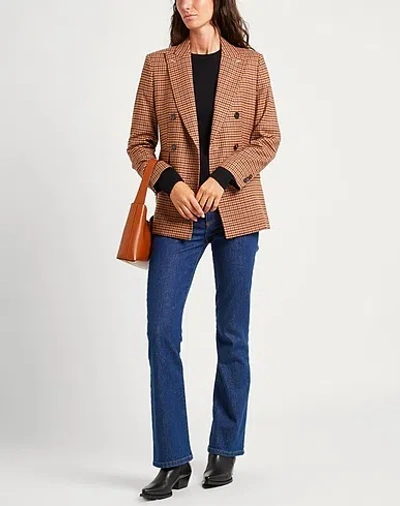 Max Mara Double-breasted Suit Jacket In Brown