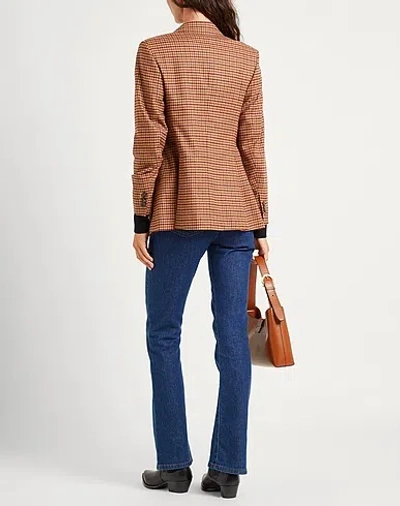 Max Mara Double-breasted Suit Jacket In Brown