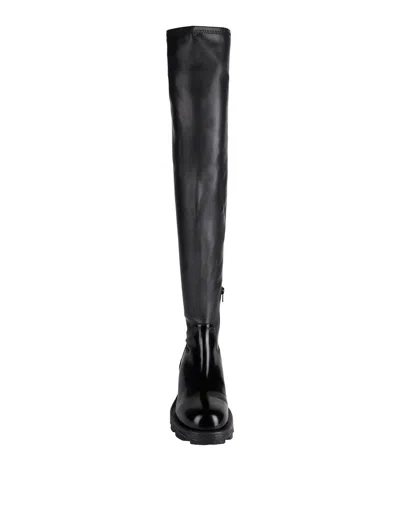 Diesel Solid Color Patent Leather Platform Boots In Black