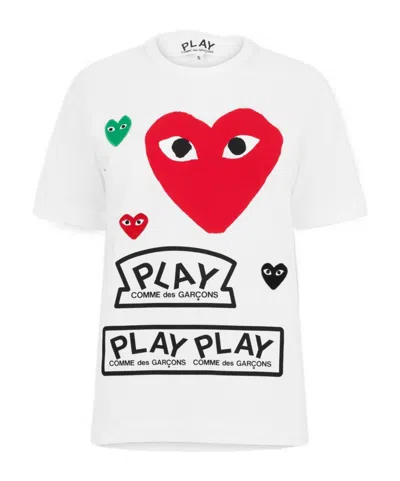 Comme Des Garçons Play Heart Patch T-shirt In Transparent