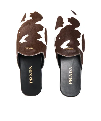 Prada Flat Mules In Multicolor