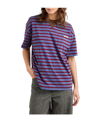 Prada Stripe T-shirt In Blue