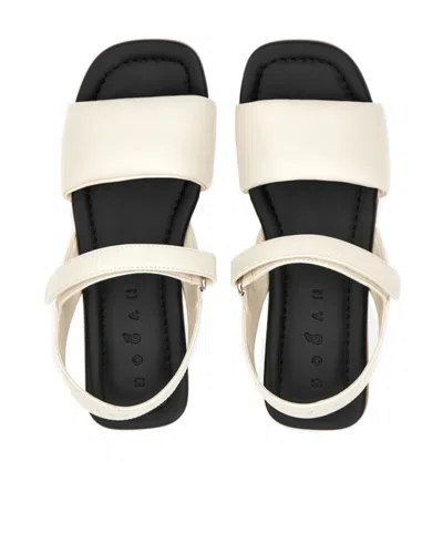 Hogan Leather Sandals In White