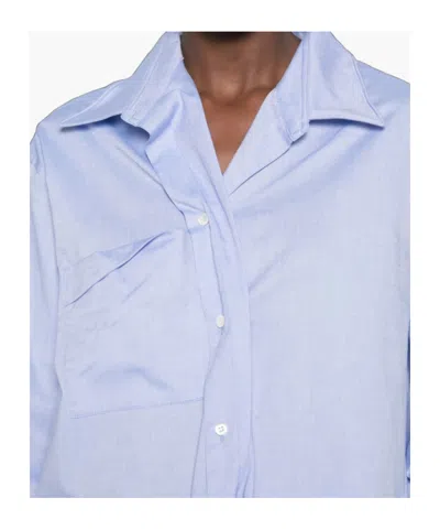 System Asymmetric-front Chest-pocket Shirt In Blue