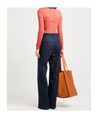 Maxco. Button Neck Sweater In Red