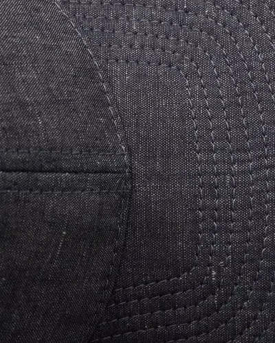 Prada Denim Baseball Cap In Black