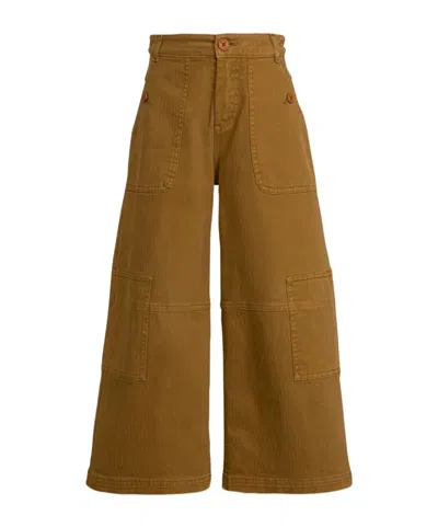 Etro Herringbone-pattern Trousers In Brown