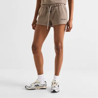 Essentials Logo Drawstring Shorts In Brown