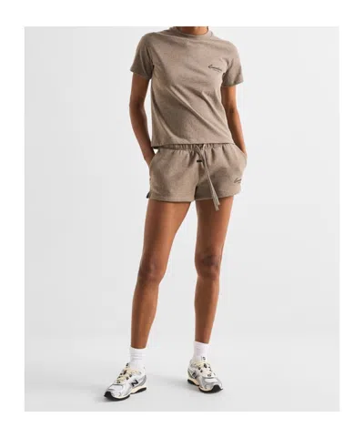 Essentials Logo Drawstring Shorts In Brown