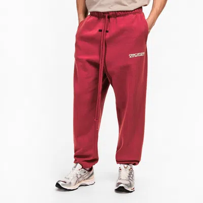 Essentials Logo Drawstring Sweatpants In Red