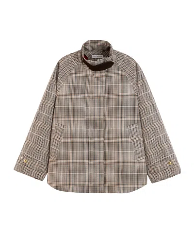 Tommy Hilfiger Check-pattern Storm-flap Jacket In Gray