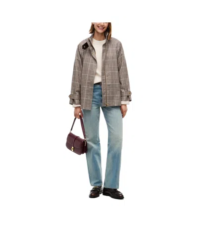 Tommy Hilfiger Check-pattern Storm-flap Jacket In Gray