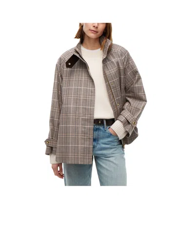 Tommy Hilfiger Check-pattern Storm-flap Jacket In Gray