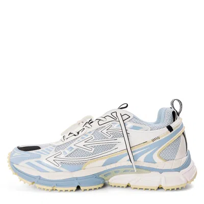 Off-white Mesh Sneakers Round Toe Rubber Sole Pull Tab In White