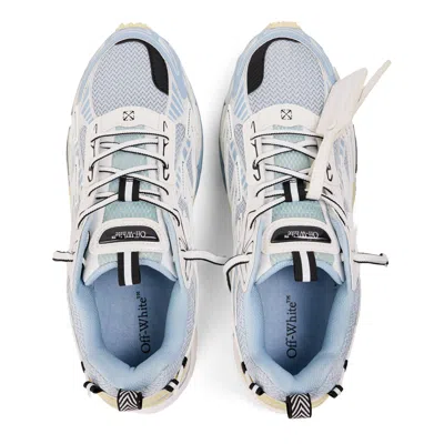 Off-white Mesh Sneakers Round Toe Rubber Sole Pull Tab In White