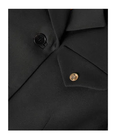 Versace Wool Grain De Poudre Informal Jacket In Black