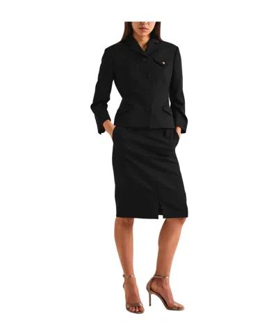 Versace Wool Grain De Poudre Informal Jacket In Black