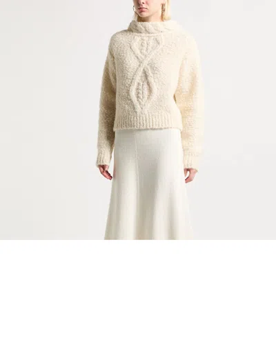 Isabel Marant Solid Color Thick Knitted Sweater In Neutral