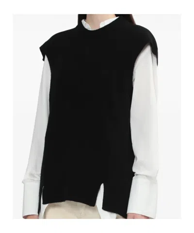 Helmut Lang Split Wool Vest In Black