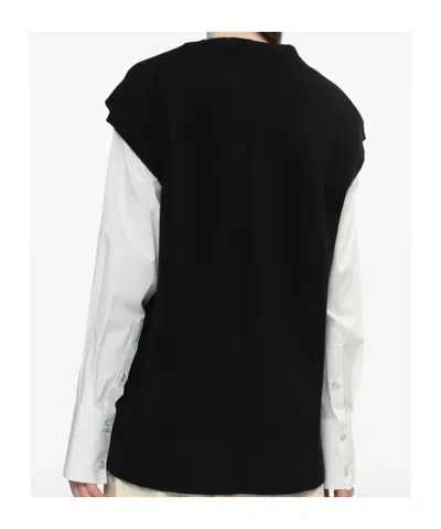 Helmut Lang Split Wool Vest In Black